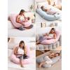 imageMomcozy Pregnancy Pillows for Sleeping U Shaped Full Body Maternity Pillow with Removable Cover  Support for Back Legs Belly HIPS for Pregnant Women 57 Inch Pregnancy Pillow for Women GreyPink