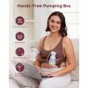 imageMomcozy Pumping Bra Hands Free AllinOne Nursing Bras for Breastfeeding ampamp Pumping Fixed Padding for Enhanced ShapeChocolate
