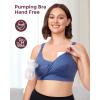 imageMomcozy Pumping Bra Hands Free AllinOne Nursing Bras for Breastfeeding ampamp Pumping Fixed Padding for Enhanced ShapeTwilight Blue