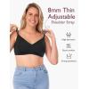 imageMomcozy Seamless Bras Low Impact Sports Bra for Women Wireless Strappy Yoga Bra Comfort TShirt Bra Criss Cross BackBlack