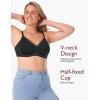 imageMomcozy Seamless Bras Low Impact Sports Bra for Women Wireless Strappy Yoga Bra Comfort TShirt Bra Criss Cross BackBlack