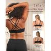 imageMomcozy Seamless Bras Low Impact Sports Bra for Women Wireless Strappy Yoga Bra Comfort TShirt Bra Criss Cross BackBlack