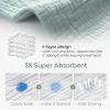imageMomcozy Soft ampamp Absorbent Baby Washcloths  4 Layer Design Medium Thickness Premium Cotton for Newborns SkinGreat for Bathing Wiping ampamp onThego Use Shower Gift and Essential5 Pack 10x10 inchGreenGray