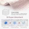 imageMomcozy Soft ampamp Absorbent Baby Washcloths  4 Layer Design Medium Thickness Premium Cotton for Newborns SkinGreat for Bathing Wiping ampamp onThego Use Shower Gift and Essential5 Pack 10x10 inchBeigePink