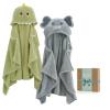 imageMomcozy Hooded Baby TowelsVisualize Health Label 2 Pack Premium Coral Fleece Bath Towel with Large SizeUltra Absorbent for Baby Comfort Great Gift for Newborn Toddler and Kids28quotx 55quot L x WElephant and Crocodile
