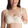 imageMomcozy Nursing Bras for Breastfeeding Comfort Maternity Bra Buttery Soft Seamless Sleep Pregnancy BraNude