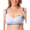 imageMomcozy Nursing Bras for Breastfeeding Comfort V Neck Maternity Bra Color Party Seamless Maternity Bras for PregnancyBlue Fog