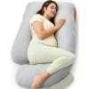 imageMomcozy Pregnancy Pillows for Sleeping U Shaped Full Body Maternity Pillow with Removable Cover  Support for Back Legs Belly HIPS for Pregnant Women 57 Inch Pregnancy Pillow for Women GreyHatha Grey