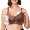 imageMomcozy Pumping Bra Hands Free AllinOne Nursing Bras for Breastfeeding ampamp Pumping Fixed Padding for Enhanced ShapeChocolate