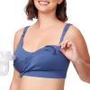 imageMomcozy Pumping Bra Hands Free AllinOne Nursing Bras for Breastfeeding ampamp Pumping Fixed Padding for Enhanced ShapeTwilight Blue