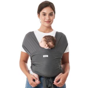 imageMomcozy Baby Wrap Carrier Easy to Wear Infant Carrier Slings Lightweight Hands Free Baby Sling Adjustable Baby Carriers for Newborn to Toddler 835 lbs BlackAir MeshBlue Gray