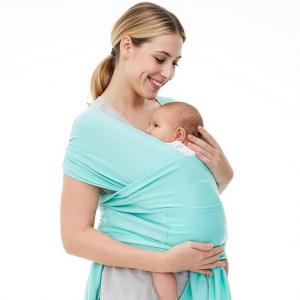imageMomcozy Baby Wrap Carrier Easy to Wear Infant Carrier Slings Lightweight Hands Free Baby Sling Adjustable Baby Carriers for Newborn to Toddler 835 lbs BlackLake Blue