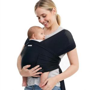 imageMomcozy Baby Wrap Carrier Easy to Wear Infant Carrier Slings Lightweight Hands Free Baby Sling Adjustable Baby Carriers for Newborn to Toddler 835 lbs BlackAir MeshBlack