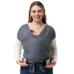 imageMomcozy Baby Wrap Carrier Easy to Wear Infant Carrier Slings Lightweight Hands Free Baby Sling Adjustable Baby Carriers for Newborn to Toddler 835 lbs BlackDeep Grey