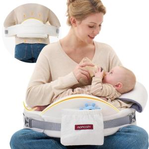 imageMomcozy Exclusive Memory Foam Nursing Pillow  Pioneering Safety FencePlus Size Breastfeeding Pillow for Ergonomic Comfort ampamp SupportEasier and Healthier Nursing  Fit for All Removable CoverWhite Cozypro With Lumbar Support