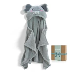 imageMomcozy Hooded Baby TowelsVisualize Health Label 2 Pack Premium Coral Fleece Bath Towel with Large SizeUltra Absorbent for Baby Comfort Great Gift for Newborn Toddler and Kids28quotx 55quot L x WCute Elephant
