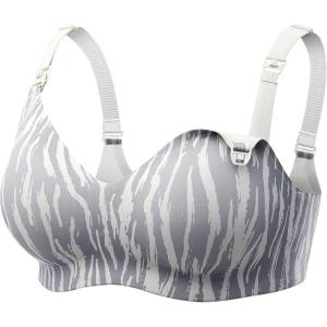 imageMomcozy Nursing Bras for Breastfeeding Seamless Comfort Lightweight Maternity Bra Wireless Pregnancy Bralette Gray ZebraGray Zebra