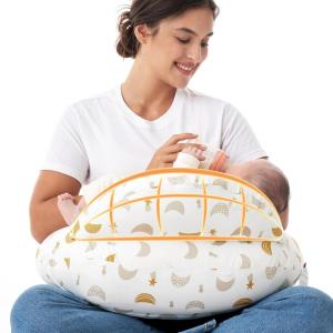 imageMomcozy Original Nursing Pillow for BreastfeedingPioneering Safety Fence Wider Feeding Pillows for More Support for Mom ampamp Baby Easier Nursing ampamp Hand Free Fit for All Removable Cotton CoverStarry Moon