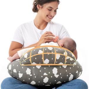 imageMomcozy Original Nursing Pillow for BreastfeedingPioneering Safety Fence Wider Feeding Pillows for More Support for Mom ampamp Baby Easier Nursing ampamp Hand Free Fit for All Removable Cotton CoverGrey