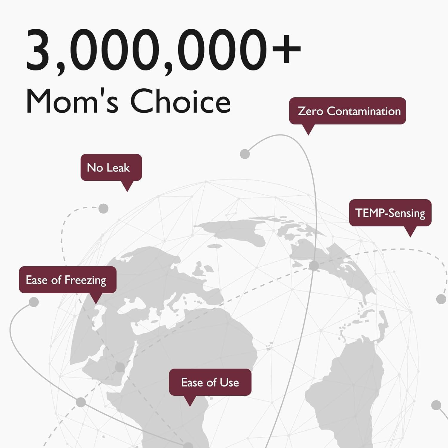 imageMomcozy Breastmilk Storing Bags TempSensing Discoloration Milk Storing Bags for Breastfeeding Disposable Milk Storage Bag with 6 Ounce Self Standing NoLeak Milk Freezer Storage Pouches 120pcs120 Count