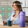 imageMomcozy 22oz Portable Breast Milk Cooler for Outdoor Life Saver with 360 Total Cooling for 24 Hours Larger Capacity Travel Breastmilk Chiller with 2pcs Baby Bottles for Breastmilk Storage GreenPurple