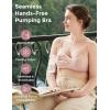 imageMomcozy 4in1 Pumping Bra Hands Free for AllDay Wear Breast Pump Bra with Cooling Fabric Jelly Strip Support Nursing BraOyster Pink