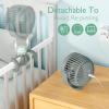 imageMomcozy 8000mAh Portable Stroller Fan 27H Ultralong Life Detachable 4 Speed 360Rotate LED Night Light with 2 Modes USB Rechargeable Handheld Cooling Fan for TravelBedroomCar SeatSage