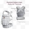 imageMomcozy Baby Carrier  Ergonomic Cozy and Lightweight Carrier for 324 Months Effortless to Put On Ideal for HandsFree Parenting Enhanced Lumbar Support Purehug for Infant to Toddler BlackCotton LinenSlate Checkerboard