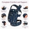 imageMomcozy Baby Carrier  Ergonomic Cozy and Lightweight Carrier for 324 Months Effortless to Put On Ideal for HandsFree Parenting Enhanced Lumbar Support Purehug for Infant to Toddler BlackCottonStarry Night