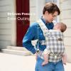 imageMomcozy Baby Carrier  Ergonomic Cozy and Lightweight Carrier for 324 Months Effortless to Put On Ideal for HandsFree Parenting Enhanced Lumbar Support Purehug for Infant to Toddler BlackCotton LinenSlate Checkerboard