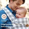 imageMomcozy Baby Carrier  Ergonomic Cozy and Lightweight Carrier for 324 Months Effortless to Put On Ideal for HandsFree Parenting Enhanced Lumbar Support Purehug for Infant to Toddler BlackCotton LinenSlate Checkerboard
