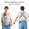 imageMomcozy Baby Carrier  Ergonomic Cozy and Lightweight Carrier for 324 Months Effortless to Put On Ideal for HandsFree Parenting Enhanced Lumbar Support Purehug for Infant to Toddler BlackCotton LinenSlate Checkerboard