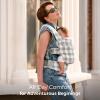 imageMomcozy Baby Carrier  Ergonomic Cozy and Lightweight Carrier for 324 Months Effortless to Put On Ideal for HandsFree Parenting Enhanced Lumbar Support Purehug for Infant to Toddler BlackCotton LinenSlate Checkerboard