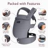 imageMomcozy Baby Carrier  Ergonomic Cozy and Lightweight Carrier for 324 Months Effortless to Put On Ideal for HandsFree Parenting Enhanced Lumbar Support Purehug for Infant to Toddler BlackCottonGrey