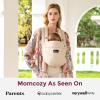 imageMomcozy Baby Carrier with Natural Cotton Linen Built to Last Ergonomic Design 744lbs for Infant and Toddler Lightweight and Comfortable HandsFree for MomsampampDads Light AmberLight Amber