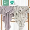 imageMomcozy Baby Hooded Towel 2 Pack Baby Towel Set Super Soft Bath Towel with Original Design Shower Gifts for Infant Toddler 28 X 28 Inch Lemon LeavesInk Wash Leaves