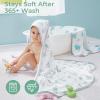 imageMomcozy Baby Hooded Towel 2 Pack Baby Towel Set Super Soft Bath Towel with Original Design Shower Gifts for Infant Toddler 28 X 28 Inch Lemon LeavesMarine Turtle Magic