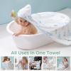 imageMomcozy Baby Hooded Towel 2 Pack Baby Towel Set Super Soft Bath Towel with Original Design Shower Gifts for Infant Toddler 28 X 28 Inch Lemon LeavesMarine Whale Magic