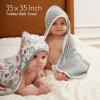 imageMomcozy Baby Hooded Towel 2 Pack Baby Towel Set Super Soft Bath Towel with Original Design Shower Gifts for Infant Toddler 28 X 28 Inch Lemon LeavesPetite Blossom