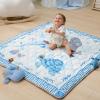 imageMomcozy Baby Play Mat for Floor 50x50 Thickened Playpen Mat Playmate for Baby Tummy Time Waterproof ampamp NonSlip Foldable Outdoor Mat with Carrying Handle Forest WorldBlue Ocean