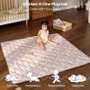 imageMomcozy Baby Play Mat for Floor 50x50 Thickened Playpen Mat Playmate for Baby Tummy Time Waterproof ampamp NonSlip Foldable Outdoor Mat with Carrying Handle Forest WorldLeopard Brown