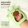 imageMomcozy Baby Teether Toys  Food Grade Silicone Teething Relief 06 Months  Essential Toy 612 Months  Green and PinkGreen