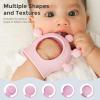 imageMomcozy Baby Teether Toys  Food Grade Silicone Teething Relief 06 Months  Essential Toy 612 Months  Green and PinkPink and Green