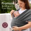 imageMomcozy Baby Wrap Carrier SkinFriendly Fabric Easy to Wear Baby Carrier Sling TShirt Design Hands Free Baby Carriers Newborn to Toddler 835lbs Adjustable Buckle Suit for Waist 3047inch BlackDeep Grey