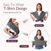 imageMomcozy Baby Wrap Carrier SkinFriendly Fabric Easy to Wear Baby Carrier Sling TShirt Design Hands Free Baby Carriers Newborn to Toddler 835lbs Adjustable Buckle Suit for Waist 3047inch BlackDeep Grey