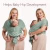 imageMomcozy Baby Wrap Carrier SkinFriendly Fabric Easy to Wear Baby Carrier Sling TShirt Design Hands Free Baby Carriers Newborn to Toddler 835lbs Adjustable Buckle Suit for Waist 3047inch BlackAirMeshGrey Green