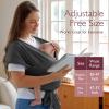 imageMomcozy Baby Wrap Carrier SkinFriendly Fabric Easy to Wear Baby Carrier Sling TShirt Design Hands Free Baby Carriers Newborn to Toddler 835lbs Adjustable Buckle Suit for Waist 3047inch BlackDeep Grey
