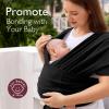 imageMomcozy Baby Wrap Carrier SkinFriendly Fabric Easy to Wear Baby Carrier Sling TShirt Design Hands Free Baby Carriers Newborn to Toddler 835lbs Adjustable Buckle Suit for Waist 3047inch BlackDeep Black