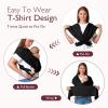 imageMomcozy Baby Wrap Carrier SkinFriendly Fabric Easy to Wear Baby Carrier Sling TShirt Design Hands Free Baby Carriers Newborn to Toddler 835lbs Adjustable Buckle Suit for Waist 3047inch BlackDeep Black