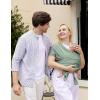 imageMomcozy Baby Wrap Carrier SkinFriendly Fabric Easy to Wear Baby Carrier Sling TShirt Design Hands Free Baby Carriers Newborn to Toddler 835lbs Adjustable Buckle Suit for Waist 3047inch BlackAirMeshGrey Green